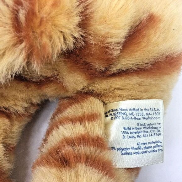 Build-A-Bear Orange Tabby Striped Cat + Sound "I Love You" -VTG 1997- 17" Plush - Picture 6 of 7